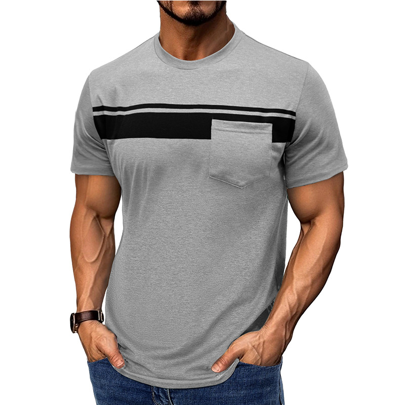 MARCO LUCA | Men's short-sleeved round neck T-shirt with stripe print