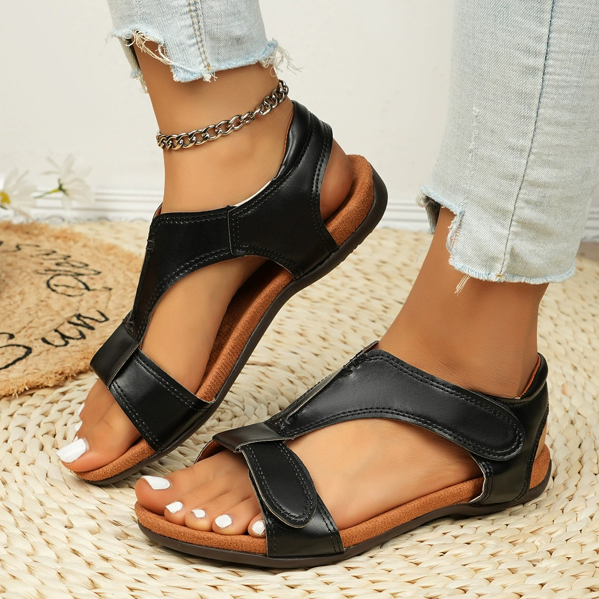 Women's leather orthopedic sandals