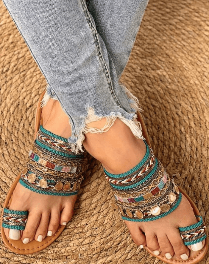 2024 Boho Style Toe Ring Sandals