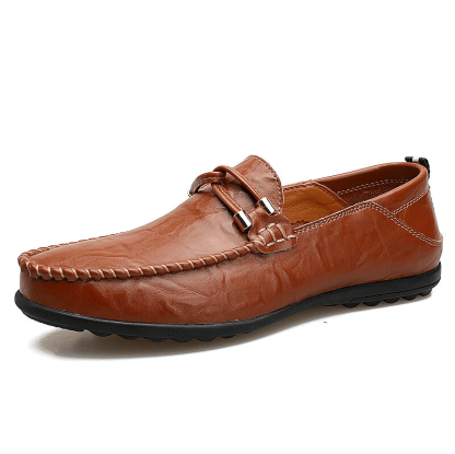 Genuine Leather Comfy Casual Business Slip On Loafer Moccasins Shoes-caipcmall