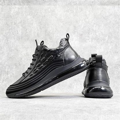 Men's Crocodile Print Height Lifting Non-Slip Casual Sneakers-caipcmall