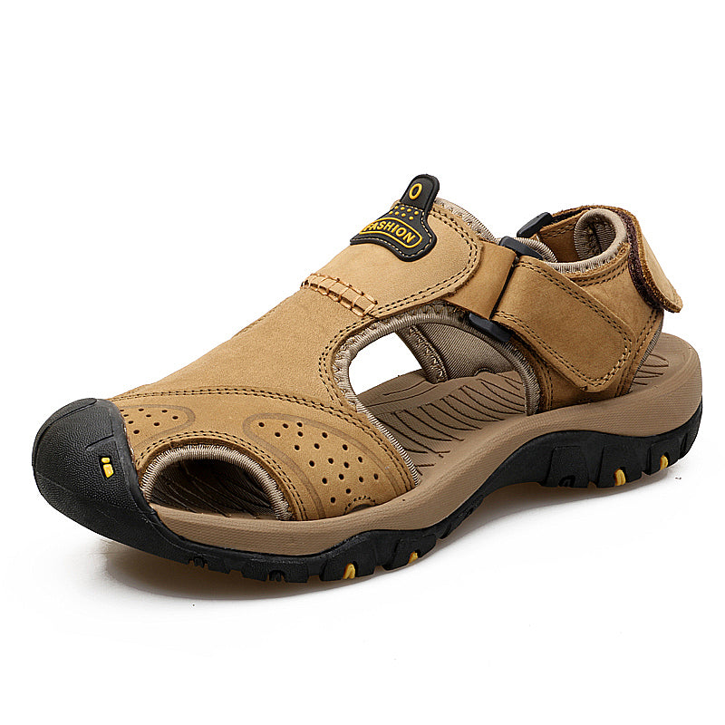 Men‘s Outdoor Casual Leather Beach Sandals-caipcmall