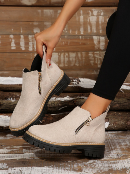 Women's Fashionable Solid Color Orthopedic Ankle Boots