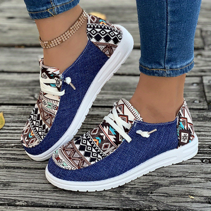Women's Casual Comfy Tribal Pattern Canvas Shoes-caipcmall