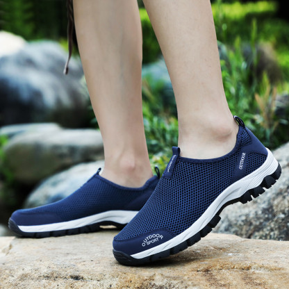 Men's Comfy Summer Hollow Out Breathable Mesh Casual Walking Shoes-caipcmall