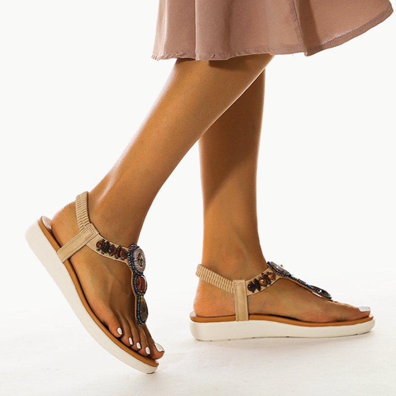 Bohemian Style Elastic Band Comfortable Flip-Flop Women's Shoes