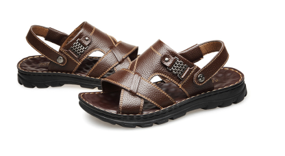 🔥Hot Sale🎁--50% OFF 🎉 Mens Casual Comfy Soft Sole Non-Slip Closed Toe Leather Sandals-caipcmall
