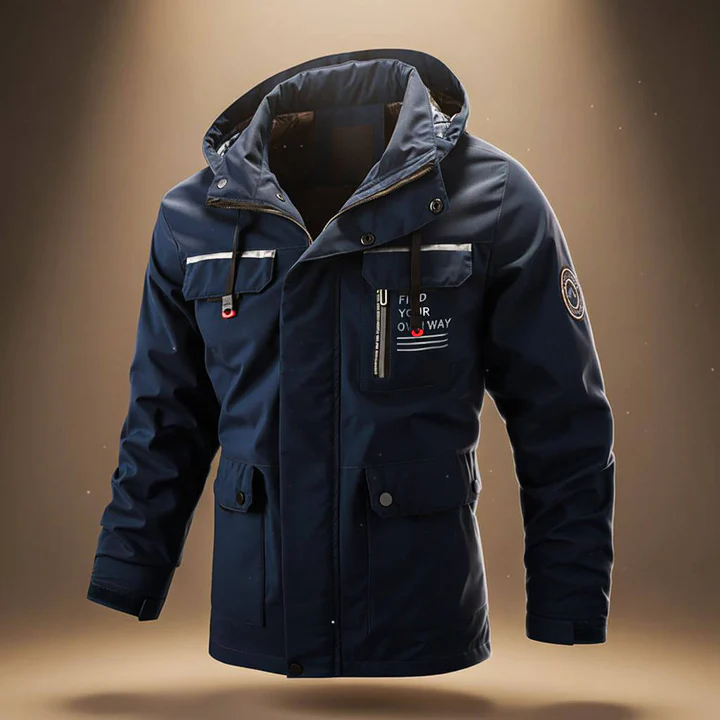 CLEARANCE SALE🔥Men's outdoor fleece-lined hooded windbreaker