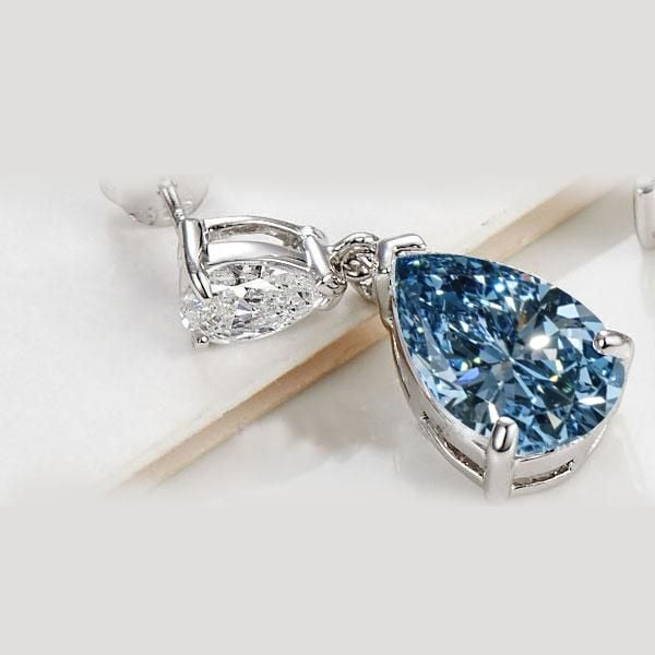 Delaney | Blue Topaz Pear Drop Earrings