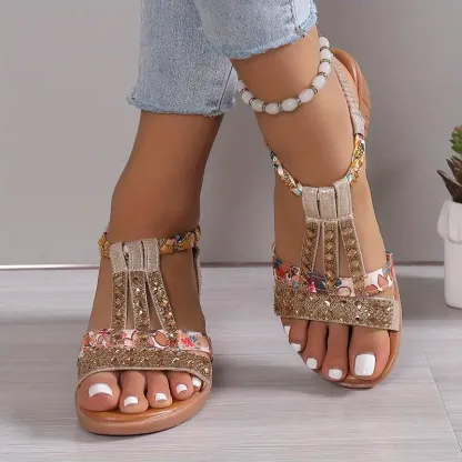 🔥Last Day Promotion 50% OFF - Women's New Summer Rhinestone Open Toe Orthopaedic Sandals