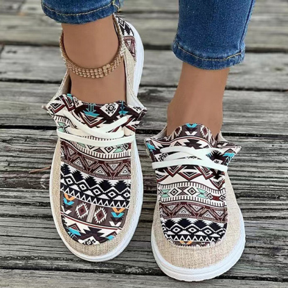 Women's Casual Comfy Tribal Pattern Canvas Shoes-caipcmall