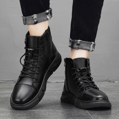 Men's Casual Versatile Genuine Leather Ankle Boots-caipcmall