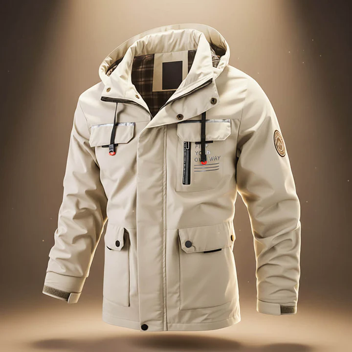 CLEARANCE SALE🔥Men's outdoor fleece-lined hooded windbreaker