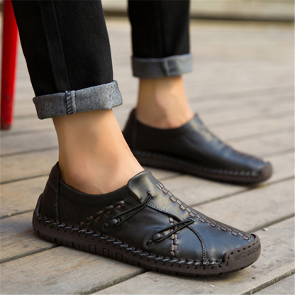 2023S Mens Genuine Leather Comfy Soft Sole Slip On Loafers-caipcmall