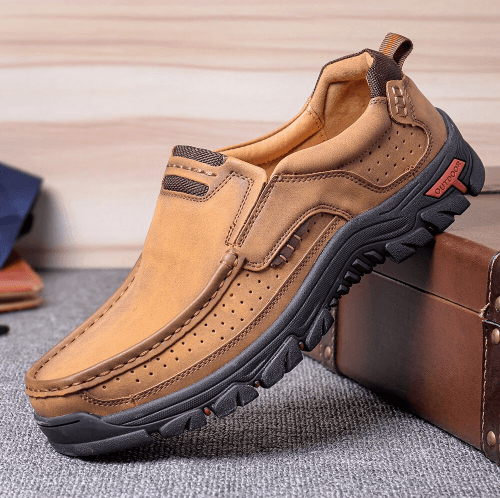 🔥Men's Casual Non-Slip Comfy Breathable Leather Slip On Lofers