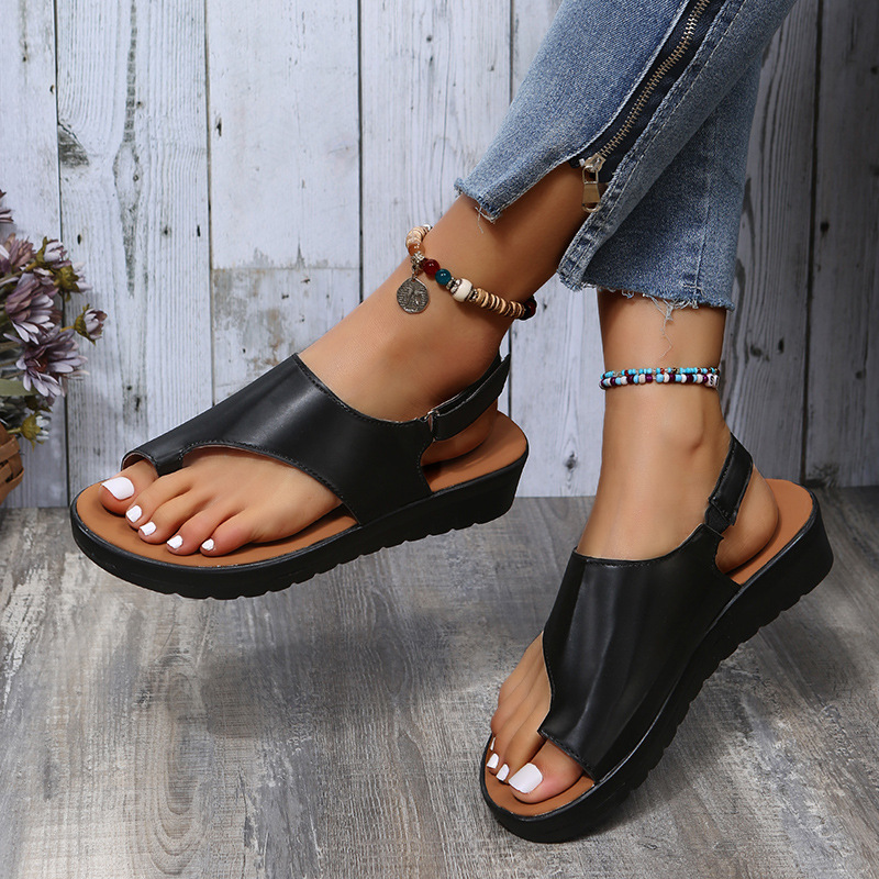 2023 Womens Summer Peep Super Comfortable Vintage Leather Sandals