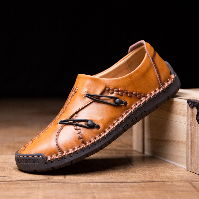 2023S Mens Genuine Leather Comfy Soft Sole Slip On Loafers-caipcmall