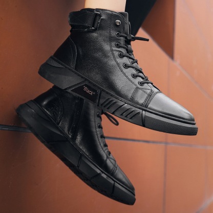 Men's Casual Versatile Genuine Leather Ankle Boots-caipcmall