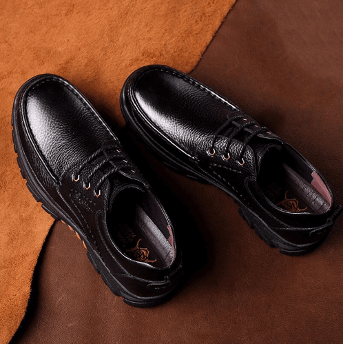 Mens Waterproof Non Slip Soft Sole Casual Genuine Leather Oxfords-caipcmall