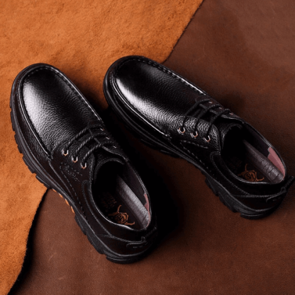 Mens Waterproof Non Slip Soft Sole Casual Genuine Leather Oxfords-caipcmall