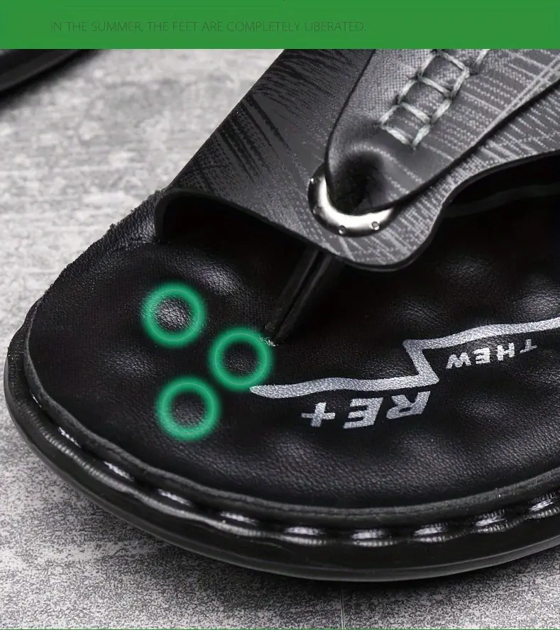 🔥LAST DAY 50% OFF - Men's Large Size Soft Leather Breathable Outdoor Beach Sandals Slippers-caipcmall