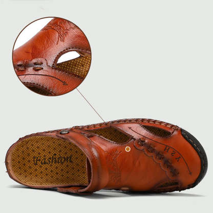 🔥HOT SALE🎁--50% OFF 🎉 Men's Casual Breathable Leather Sandals-caipcmall