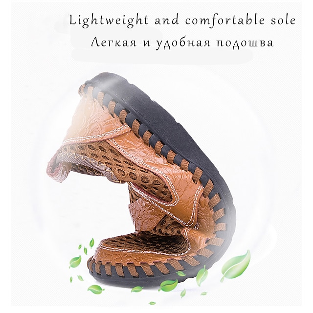 Men Comfy Slip-ons Leather Sandals-caipcmall