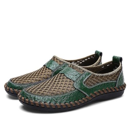 Men Comfy Slip-ons Leather Sandals-caipcmall