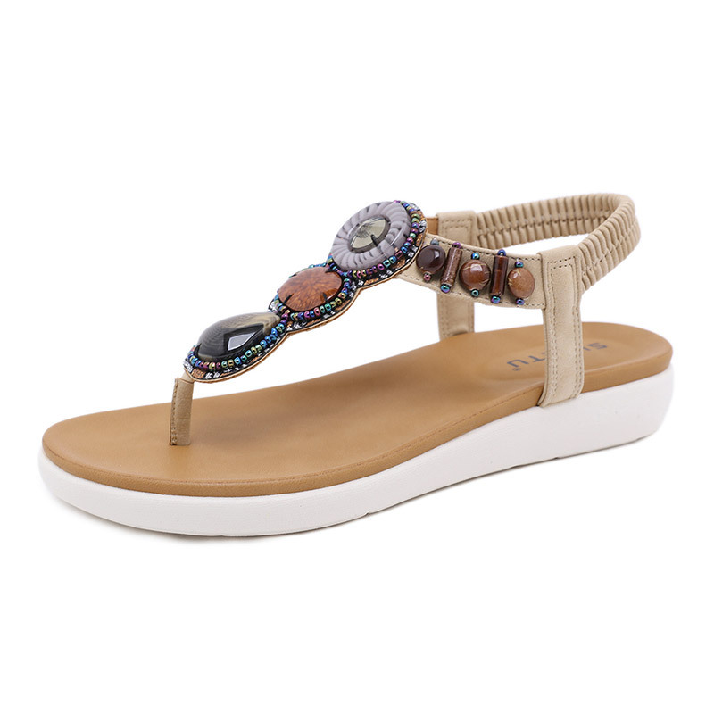 Bohemian Style Elastic Band Comfortable Flip-Flop Women's Shoes