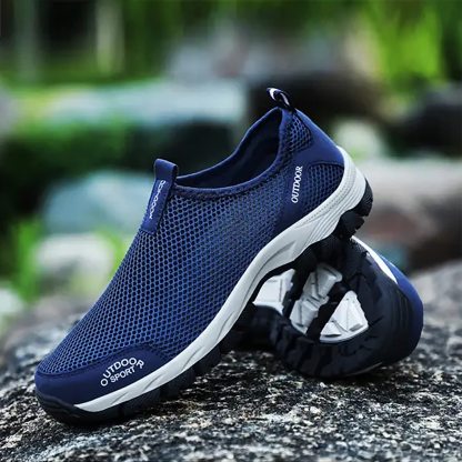 Men's Comfy Summer Hollow Out Breathable Mesh Casual Walking Shoes-caipcmall