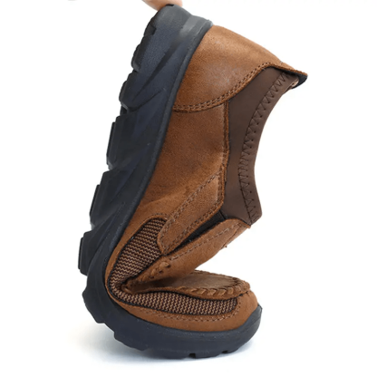 Mens Waterproof Soft Sole Sneakers Slip On Leather Loafers-caipcmall