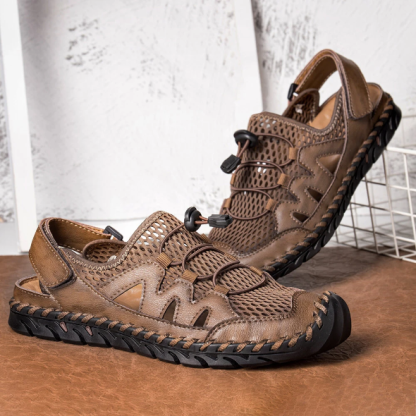 Men's Summer Outdoor Hand Stitching Breathable Mesh Casual Soft Sandals-caipcmall