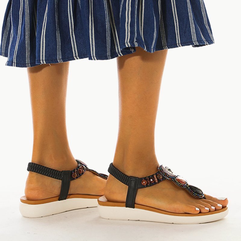 Bohemian Style Elastic Band Comfortable Flip-Flop Women's Shoes