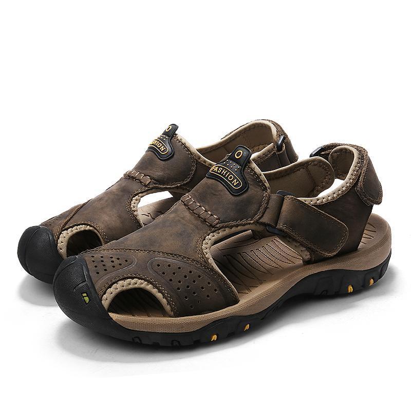 Men's Summer Breathable Leather Casual Outdoor Beach Sandals-caipcmall