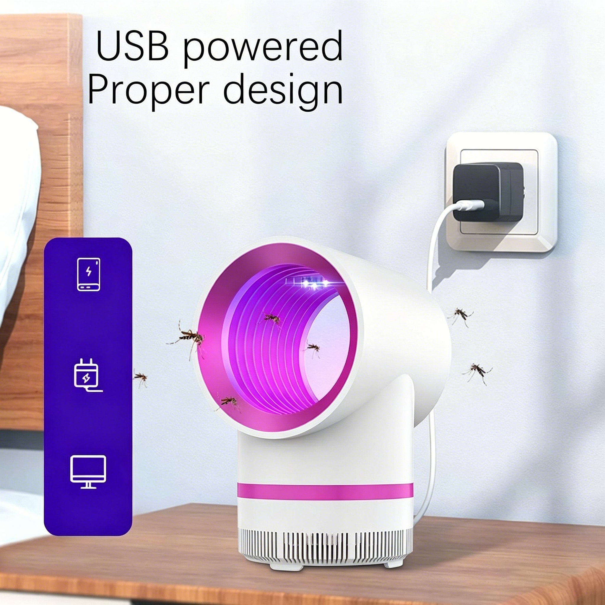 🔥Mother's Day Promotion🦟 Indoor Household Mosquito Killer Lamp — Plug-in Suction-Type Mosquito Trap
