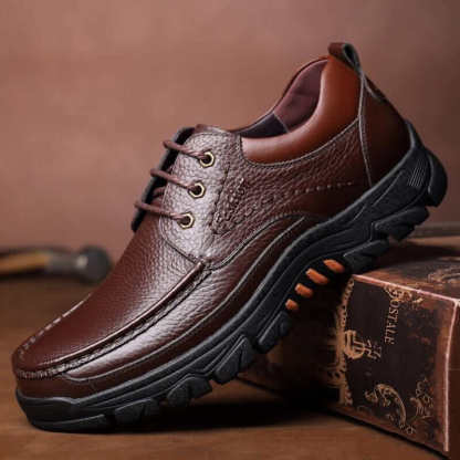 Mens Waterproof Non Slip Soft Sole Casual Genuine Leather Oxfords-caipcmall