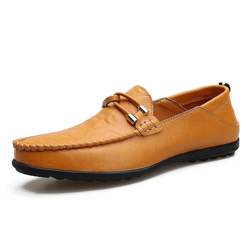 Genuine Leather Comfy Casual Business Slip On Loafer Moccasins Shoes-caipcmall