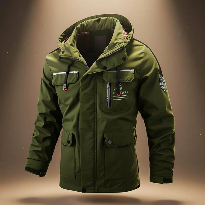 CLEARANCE SALE🔥Men's outdoor fleece-lined hooded windbreaker