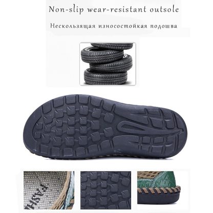 Men Comfy Slip-ons Leather Sandals-caipcmall