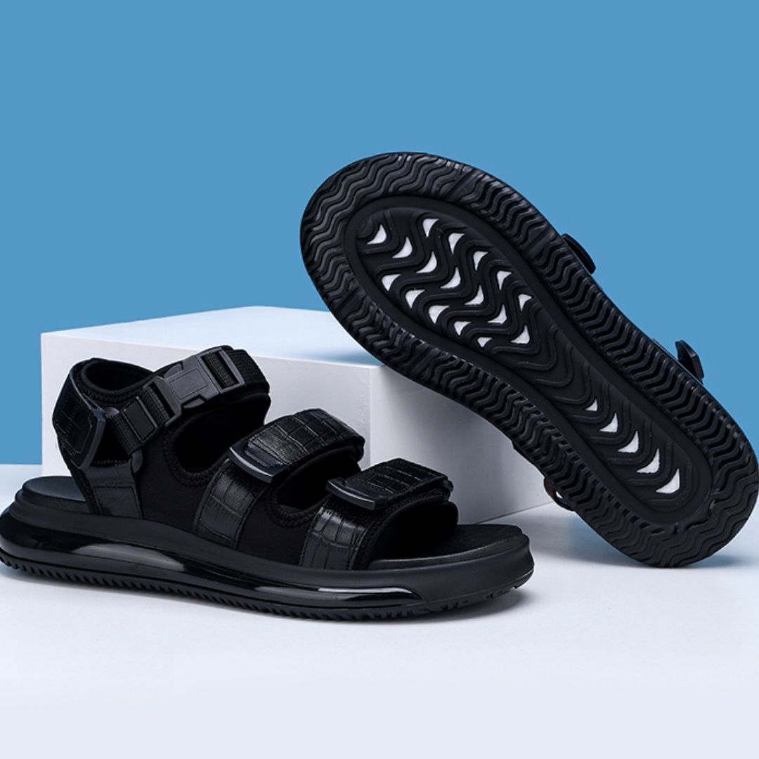 Cushioned Soft-Soled Textured Sandals-caipcmall