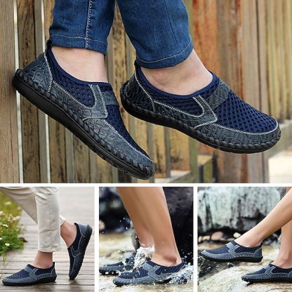 Men Comfy Slip-ons Leather Sandals-caipcmall
