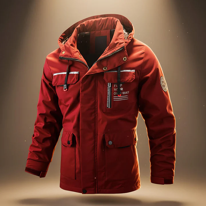 CLEARANCE SALE🔥Men's outdoor fleece-lined hooded windbreaker