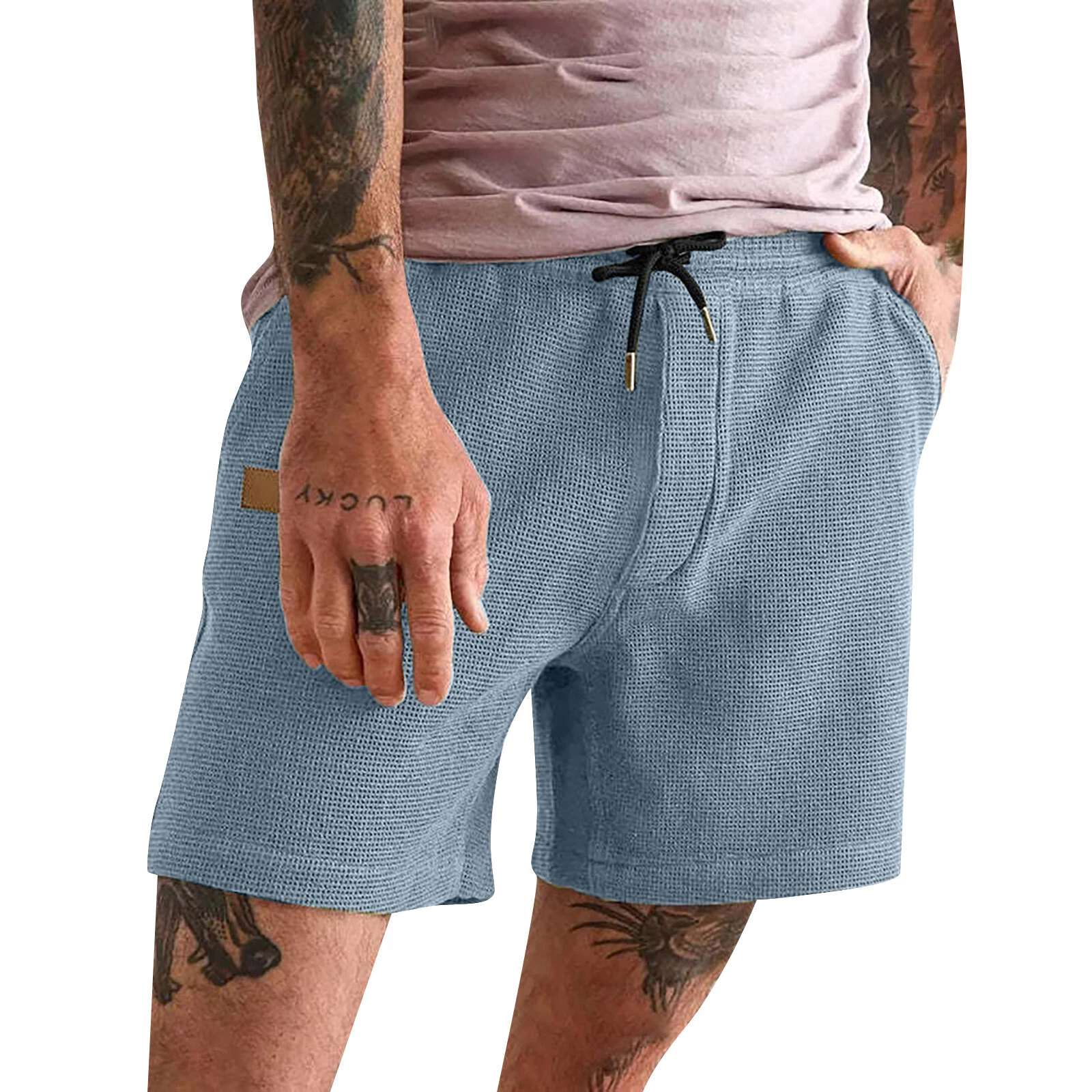 Men's casual solid color loose shorts