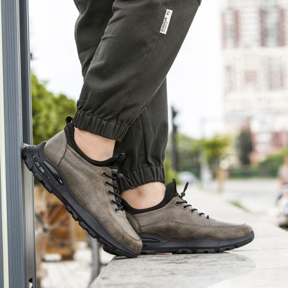 🔥Last Day Promotion 70% OFF 🎁 Men's Casual Leather Good Arch Support & Non-slip Outdoor Breathable Walking Shoes-caipcmall