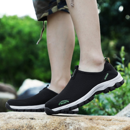 Men's Comfy Summer Hollow Out Breathable Mesh Casual Walking Shoes-caipcmall