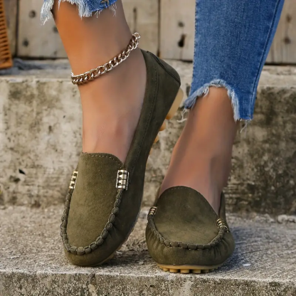 🔥Christmas Hot Sale🔥Orthoture's Round-Toe Flats,Breathable Orthopedic Slip On Walking Shoes-caipcmall