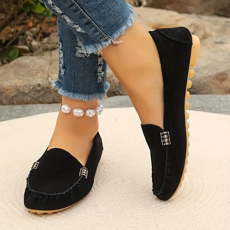 🔥Christmas Hot Sale🔥Orthoture's Round-Toe Flats,Breathable Orthopedic Slip On Walking Shoes-caipcmall