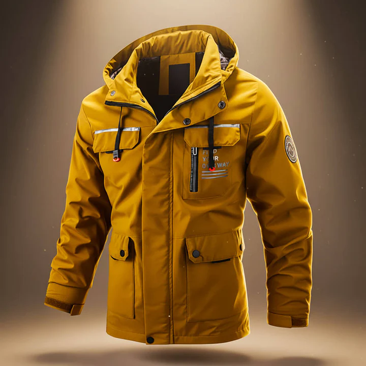 CLEARANCE SALE🔥Men's outdoor fleece-lined hooded windbreaker