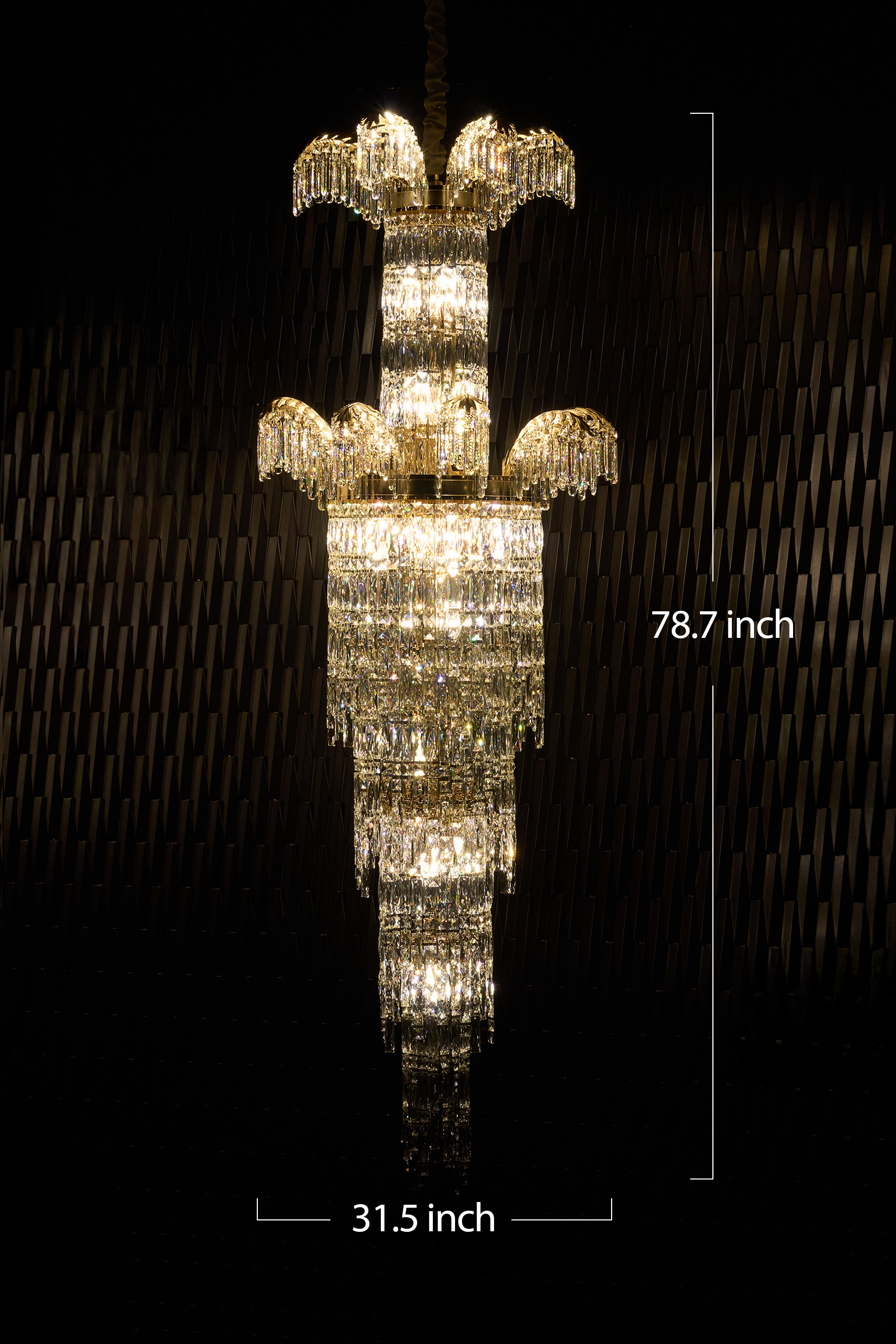 Luxury Grand Crystal Chandelier for High Ceilings - Elegant Staircase Lighting