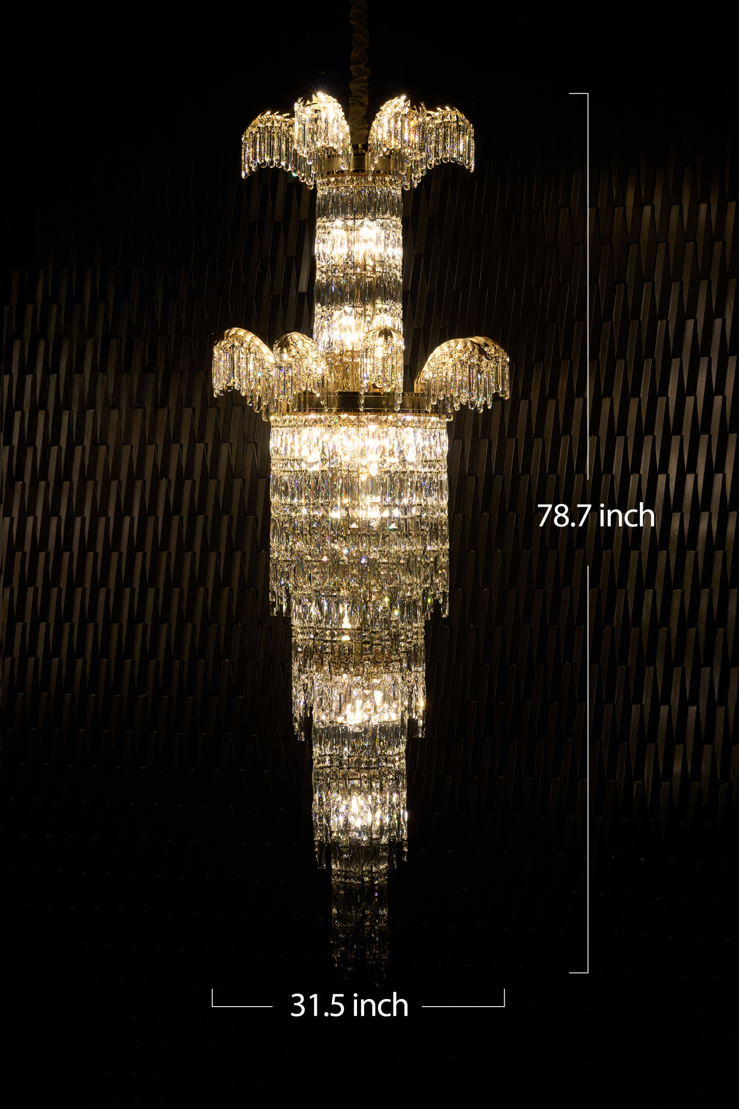 Luxury Grand Crystal Chandelier for High Ceilings - Elegant Staircase Lighting